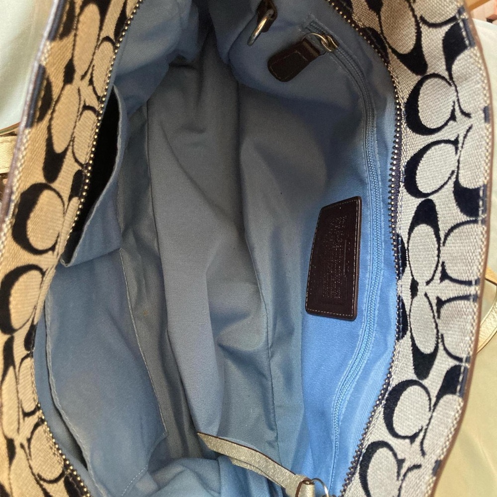 Coach Patchwork Shoulder Bag - Blue, Brown, Cream - image 3